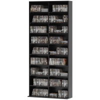 HOMCOM CD-Regal mit 14 verstellbaren Regalen, Kapazität 640 CDs/360 DVDs, 78,5x24x175 cm, Schwarz