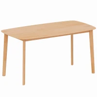 HOMCOM Table à manger rectangulaire pour 6 personnes table de cuisine 150 cm en bois massif 150 x 80 x 76 cm bois naturel(m-11)