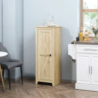 HOMCOM Armoire de Rangement sur Pieds, Meuble Colonne pour Cusine, Salle de bain, Style Classique avec 3 étagères réglables(m-2)