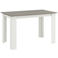 HOMCOM Moderner Esstisch aus Holz für 4-6 Personen, 120x69x75cm, Grau und Weiß(m-5)