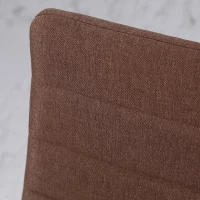 HOMCOM Set 4 Gepolsterte Stühle für Wohn- oder Esszimmer, Moderne Küchenstühle, aus Metall und Stoff in Khaki(m-3)