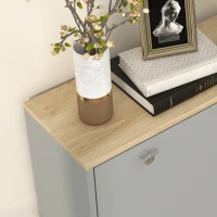 HOMCOM Schuhschrank für 24 Paar mit 3 klappbaren Schubladen und verstellbaren Regalen, 80x23,5x121cm, Grau(m-5)