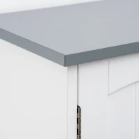 kleankin WC-Regal über Toilette mit doppelter Tür, verstellbarem Regal und offenen Fächern, Grau(m-5)