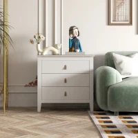 HOMCOM Kommode 3 Schubladen Aufbewahrungsmöbel im zeitgenössischen Stil mit Polyurethan-Griffen, 80 x 40 x 78,5 cm, weiß(m-5)