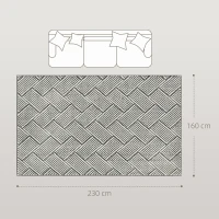 HOMCOM Teppich Wohnzimmer 230 x 160 cm kurzer Flor maschinenwaschbar hypoallergen für Wohnzimmer, Schlafzimmer, Büro, Hellgrau(m-3)