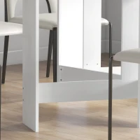 HOMCOM Klappbarer Esstisch, ovale Küchentischklappe für bis zu 6 Personen, für kleine Räume, Esszimmer, weiß(m-4)