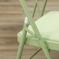 HOMCOM Set mit 4 klappbaren und tragbaren Innenstühlen mit gepolsterten Sitz- und Rückenlehnen aus Samt, Stahlrahmen, grün(m-5)