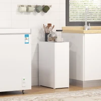 HOMCOM Badezimmerschrank 3 Etagen mit Schienen, aus Holz, 47x25x66.5 cm, Weiß(m-3)