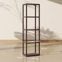 HOMCOM Four-Shelf Floor Lamp - Dark Brown(m-3)