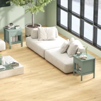 HOMCOM 2er-Set Nachttische mit Schublade und offenem Fach, 45 x 40 x 55 cm, grün(m-4)