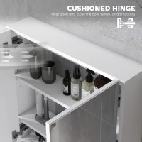 HOMCOM 60 x 15 cm Double Door Bathroom Mirror Cabinet - White(m-7)