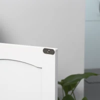 kleankin Badezimmerunterschrank mit Doppeltüren und verstellbaren Regalen, weiß(m-4)