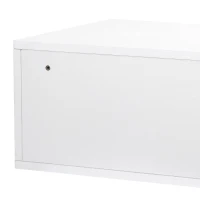 HOMCOM Nachttisch Set 2 Stück mit Schublade und schwebendem Design aus Spanplatte und MDF, 49x38x23 cm, Weiß(m-3)