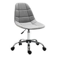 Vinsetto Bürostuhl, Ergonomisches und Höhenverstellbares Design Ohne Armlehnen, Grau, 59x59x81-91cm(m-1)