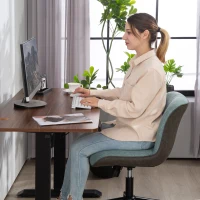 HOMCOM Drehbarer Bürostuhl ohne Armlehnen, höhenverstellbar und neigbar, Tragkraft 120 kg, grün(m-5)