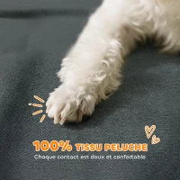 PawHut Canapé pour chien, canapé pour animal de compagnie avec dossier et accoudoirs, respirant, 66 x 42 x 28,5 cm, gris foncé(m-4)