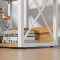 HOMCOM Regal für Wohnzimmer, Küche, Badezimmer 3 Regale platzsparend Holz 40x35x72,5 cm(m-4)