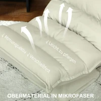 HOMCOM Relaxsessel, Sitzsack, verstellbare Rückenlehne, Lederoptik, 62x70x95cm, Beige(m-6)