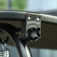 Outsunny 3-Sitzer-Schaukelbank mit Verstellbarem Verdeck und Kissen, aus Stahl und Polyester, 172x110x153 cm, Grau(m-4)