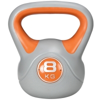 SPORTNOW Kettlebell 8 kg, Hantel mit ergonomischem Griff, Kugelhantel, Muskelaufbau, Training, 20 x 14 x 24 cm, orange