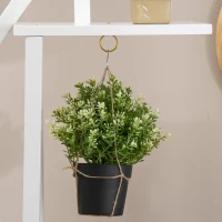 Outsunny Blumenständer 5-stufig in Halbmondform für Innen und Außen aus MDF und Stahl, 50x30x160 cm, Weiß(m-4)