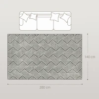 HOMCOM Teppich für Wohnzimmer 200 x 140 cm kurzer Flor maschinenwaschbar hypoallergen für Wohnzimmer, Schlafzimmer, Büro, hellgrau(m-3)