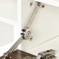 HOMCOM TV-Möbelset mit TV-Ständer und Wandregal im zeitgenössischen Stil 153,6L cm - Weiß und Braun(m-4)