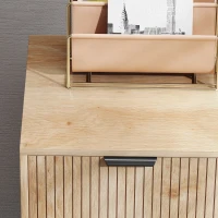 HOMCOM Holzschrank mit 2 Ebenen und verstellbarem Regal auf 3 Ebenen, 78x40x77,5 cm, Farbe Eiche(m-4)