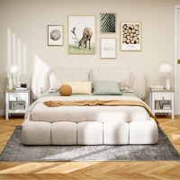 HOMCOM 2er Set Nachttisch mit Schublade und offenem Fach, 45 x 40 x 55 cm, weiß(m-2)