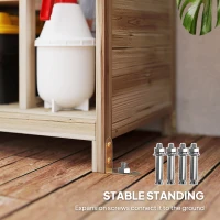 Outsunny Garden Shed with 4 Shelves, Wooden Storage Shed, Waterproof Asphalt Roof, 80 x 49 x 170 cm, Light Brown(m-6)