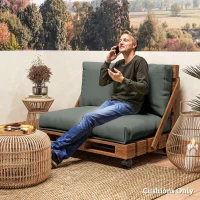 Outsunny Pallet Cushion 2-Piece Set Removable Seat Cushion Pallet Padding with Backrest 120 x 80 x 20 cm Dark Gray(m-8)