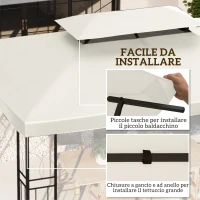 Outsunny Copertura per Gazebo da Giardino Tetto Sostitutivo Anti-UV Impermeabile in Poliestere 3x4m, Beige(m-5)