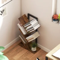 HOMCOM Four-Section Tree Bookcase - Wood-Effect(m-7)