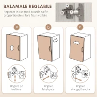 HOMCOM Bufet de Bucătărie cu 3 Compartimente Deschise, 101x39x180,5 cm, Alb(m-7)