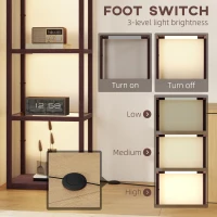 HOMCOM Four-Shelf Floor Lamp - Dark Brown(m-5)