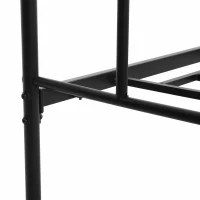 HOMCOM Einzelbett Rahmen aus Stahl mit Integrierten Latten, Kopf- und Fußteil, 90x200cm(m-3)