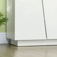 HOMCOM Aufbewahrungsregal mit Türen und verstellbarem Regal, 150 x 40 x 88 cm, glänzendes Weiß(m-5)