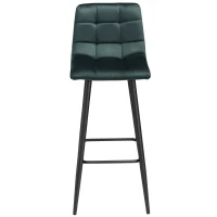 HOMCOM Barhocker 2er-Set, modernes Design, weicher Sitz, Stahlrahmen, 42 x 47 x 105 cm, Grün(m-10)