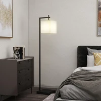 HOMCOM Stehlampe mit 10 Helligkeitsstufen und einstellbarer Farbtemperatur, Fernbedienung und 9W Lampe, Schwarz(m-2)