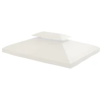 Outsunny Copertura per Gazebo da Giardino Tetto Sostitutivo Anti-UV Impermeabile in Poliestere 3x4m, Beige(m-10)