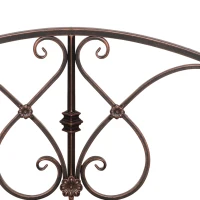 Outsunny Vintage Gartenbrücke mit Blumenelementen, aus Metall, 99x68x53 cm, Schwarz(m-3)