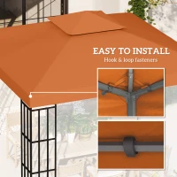 Outsunny Gazebo Replacement Canopy 3x3 m-Rusty Red(m-5)