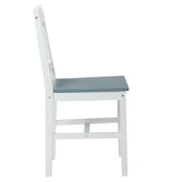 HOMCOM 2er-Set Esszimmerstühle Küchenstühle Stühle, Massivholz, 41 cm x 46,5 cm x 85,5 cm, Weiß(m-10)