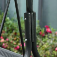 Outsunny 3-Sitzer-Schaukelbank mit Verstellbarem Verdeck und Kissen, aus Stahl und Polyester, 172x110x153 cm, Grau(m-3)