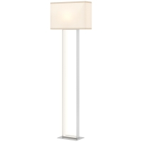 HOMCOM Moderne Stehlampe, 3 Modi, Fußschalter, verstellbare Helligkeit, Leinenoptik, Weiß