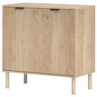 HOMCOM Holzschrank mit 2 Ebenen und verstellbarem Regal auf 3 Ebenen, 78x40x77,5 cm, Farbe Eiche