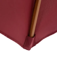 Outsunny Runder Garten-Sonnenschirm aus Holz und Polyester mit Seilöffnung, 2,5x2,3 m, Bordeaux(m-3)