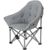 Outsunny Faltstuhl faltbar Campingstuhl mit Seitentasche Tragetasche gepolstert bis 120kg belastbar Dunkelgrau(m-1)