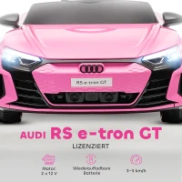 HOMCOM Kinder-Elektroauto mit Fernbedienung, Sicherheitsgurt, Hupe, Musik, Scheinwerfer, bis 5 km/h, 3-5 Jahre, Rosa(m-4)