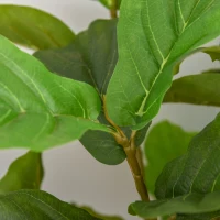 HOMCOM Künstlicher Ficus für Innen- und Außenbereich, Realistische künstliche Pflanze mit 78 Blättern, 130cm(m-4)